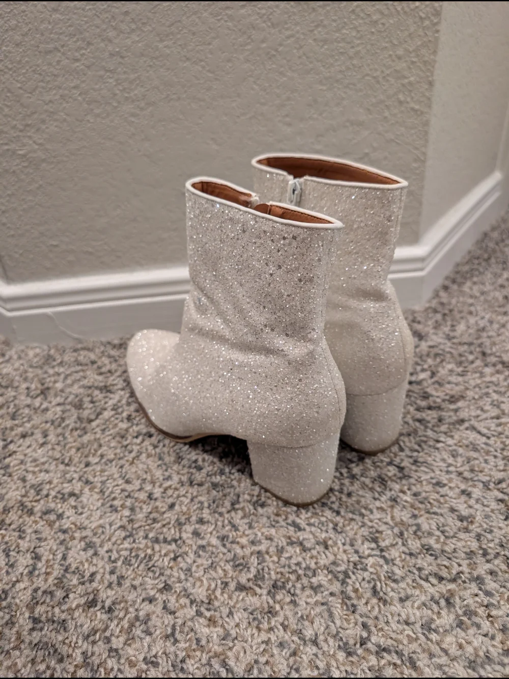 Sparkle Ivory Women's Ankle Boots